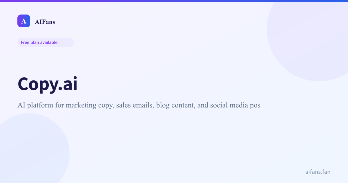 Copy.ai - AI tool screenshot